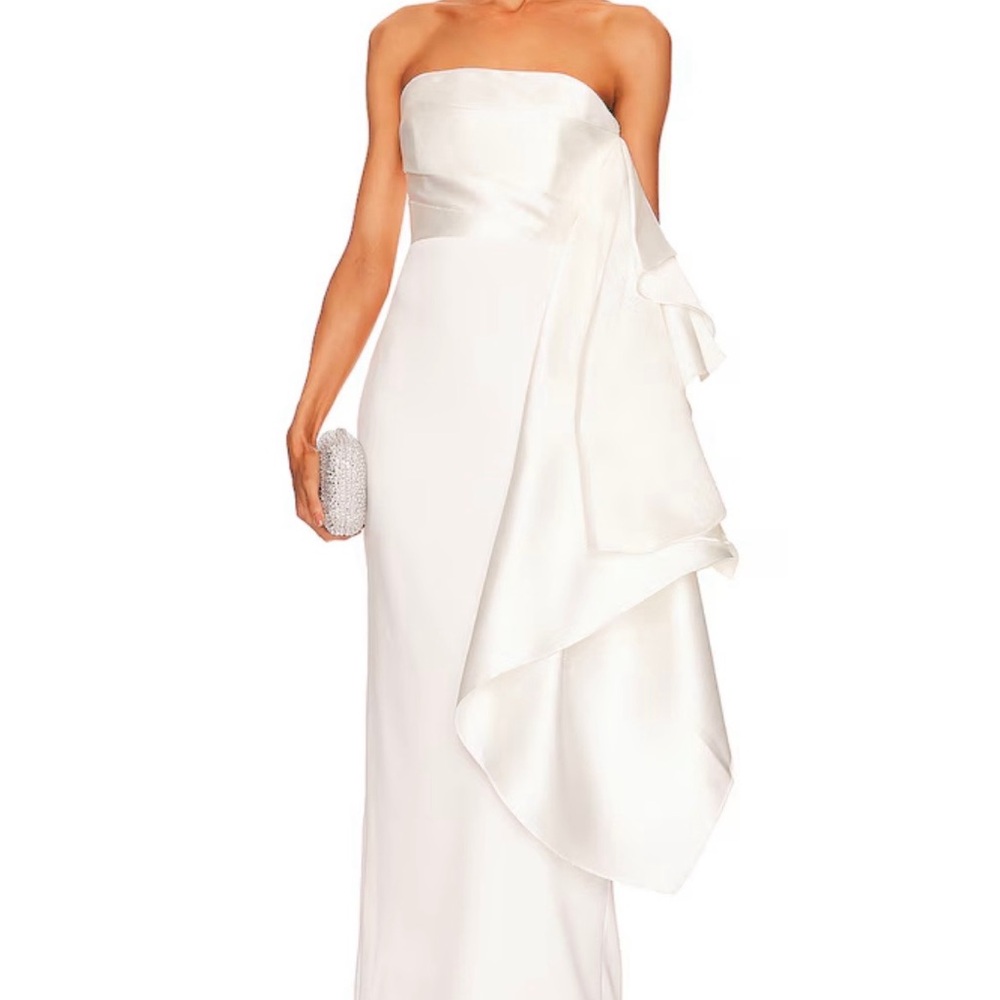 Solace London Strapless White Gown
